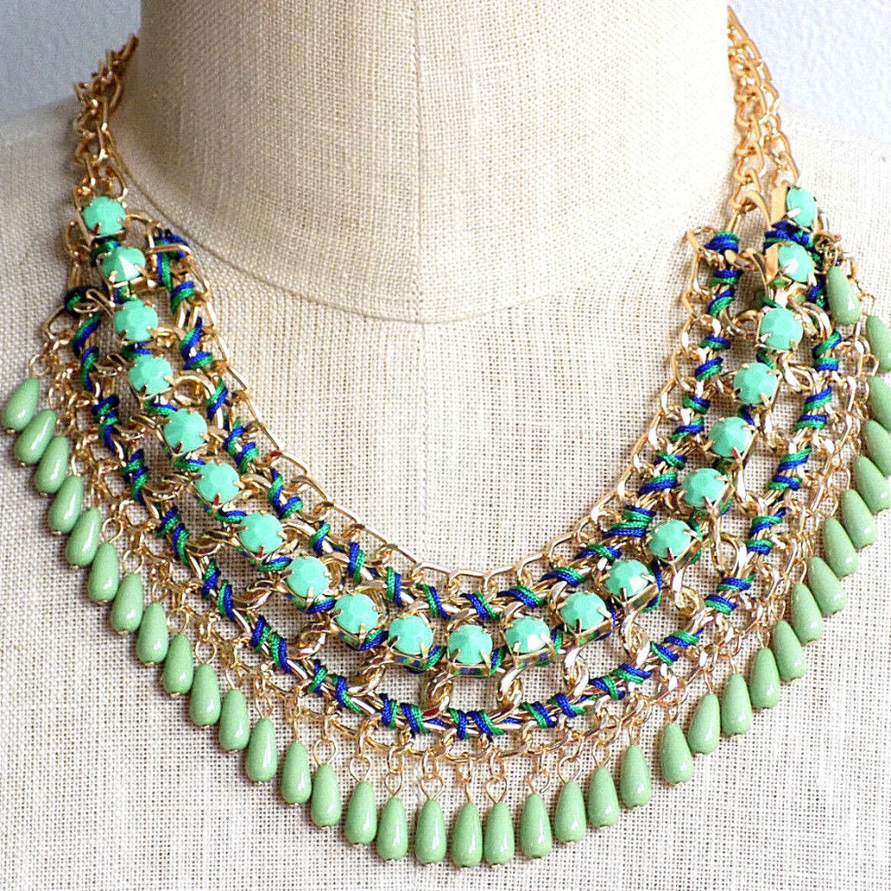 Drops of Jupiter in Green Bib Necklace